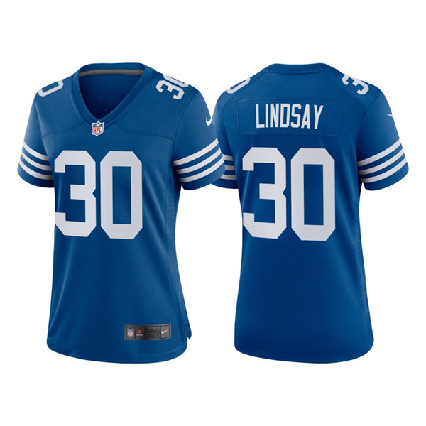 Women's Indianapolis Colts #30 Phillip Lindsay New Blue Stitched Jersey(Run Small)